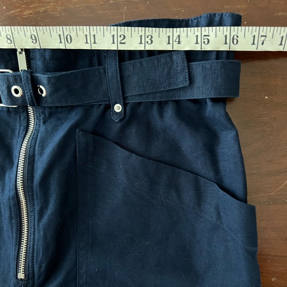 NWT Banana Republic Linen blend Paperbag Waist Trousers | navy | 12 - Picture 10 of 16